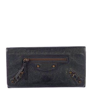 Balenciaga Classic Money Leather Continental Wallet